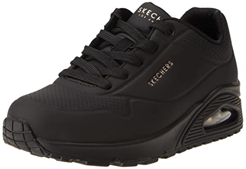 Skechers womens Skecher Street Women's Uno - Stand on Air Sneaker, Black/Black, 11 Wide US