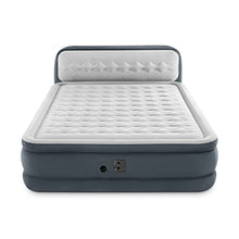Load image into Gallery viewer, Intex 64447ED Dura-Beam Deluxe Ultra Plush Air Mattress with Headboard: Fiber-Tech – Queen Size – Built-in Electric Pump – 18in Bed Height – 600lb Weight Capacity
