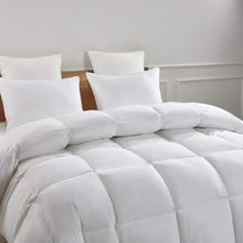 Load image into Gallery viewer, Serta Goose Feather Down Fiber Cotton Comforter Queen Size - 100% Cotton Duvet Insert - Hotel Luxury Hypoallergenic Bedding Comforter All Season Medium Warmth 90 x 90 Inch White
