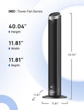 Load image into Gallery viewer, Dreo Tower Fans for Bedroom, 90° Oscillating Fans for indoors, 5 Speeds 4 Modes Max 26ft/s, 12H Timer, LED Display with Touch, Remote Control, 40&quot; Quiet Bladeless Standing Floor Fan for Home Office
