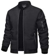 Load image into Gallery viewer, TACVASEN Mens Black Jacket Lightweight Men&#39;s Bomber Jackets Lightweight Windbreaker Spring Fall Men&#39;s Casual Jacket Outdoor Windbreaker Men&#39;s Jacket
