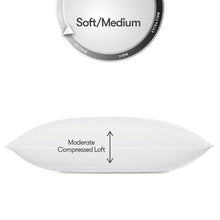 Load image into Gallery viewer, Serta Down Illusion Soft Hypoallergenic Soft/Medium Bed Pillows for Side, Stomach or Back Sleepers (2 Pack), Queen, White
