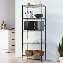 Load image into Gallery viewer, PayLessHere 14&quot; D×24&quot; W×60&quot; H Wire Shelving Unit Metal Commercial Shelf with 5 Tier Layer Rack Strong Steel for Restaurant Garage Pantry Kitchen Garage，Black
