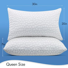 Load image into Gallery viewer, SUPA MODERN Cooling Bed Pillows for Sleeping 2 Pack Shredded Memory Foam Pillows Adjustable Cool Pillow for Side Back Stomach Sleepers Luxury Gel Pillows Queen Size Set of 2 Washable Removable Cover
