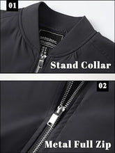 Load image into Gallery viewer, TACVASEN Mens Black Jacket Lightweight Men&#39;s Bomber Jackets Lightweight Windbreaker Spring Fall Men&#39;s Casual Jacket Outdoor Windbreaker Men&#39;s Jacket
