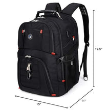 Load image into Gallery viewer, SHRRADOO Extra Large 50L Travel Laptop Backpack with USB Charging Port, College Backpack Airline Approved Business Work Bag Fits 17 Inch Computer for Men Women

