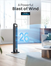 Load image into Gallery viewer, Dreo Tower Fans for Bedroom, 90° Oscillating Fans for indoors, 5 Speeds 4 Modes Max 26ft/s, 12H Timer, LED Display with Touch, Remote Control, 40&quot; Quiet Bladeless Standing Floor Fan for Home Office
