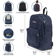 Load image into Gallery viewer, JanSport SuperBreak One Backpacks - Durable, Lightweight Bookbag with 1 Main Compartment, Front Utility Pocket with Built-in Organizer - Premium Backpack, Black
