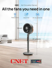 Load image into Gallery viewer, Dreo Fan For Bedroom, 100ft Standing Fan for Home, 120°+105° Smart Oscillating Pedestal Fans with Wi-Fi/Voice Control, DC Motor, 43&#39;&#39; Quiet Fan, 6 Modes, 8 Speeds, Adjustable Height, PolyFan 513S
