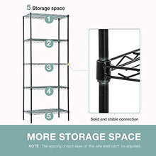 Load image into Gallery viewer, PayLessHere 14&quot; D×24&quot; W×60&quot; H Wire Shelving Unit Metal Commercial Shelf with 5 Tier Layer Rack Strong Steel for Restaurant Garage Pantry Kitchen Garage，Black
