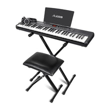 Load image into Gallery viewer, Alesis Melody 61 Keyboard Piano for Beginners with 61 Keys, Speakers, Stand, Bench, Headphones, Tablet/Sheet Music Stand, 300 Sounds and Music Lessons
