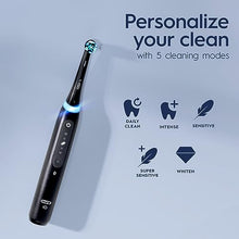 Load image into Gallery viewer, Oral-B iO Series 5 Rechargeable Electric Toothbrush with Visible Pressure Sensor to Protect Gums, 2 Minute Timer, 5 Cleaning Settings, 1 Replacement Toothbrush Heads, and Travel Case, Black
