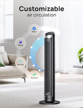 Load image into Gallery viewer, Dreo Tower Fans for Bedroom, 90° Oscillating Fans for indoors, 5 Speeds 4 Modes Max 26ft/s, 12H Timer, LED Display with Touch, Remote Control, 40&quot; Quiet Bladeless Standing Floor Fan for Home Office
