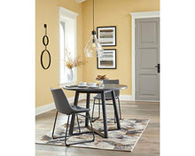Load image into Gallery viewer, Signature Design by Ashley Centiar Mid Century Round Dining Room Table with Metal Legs, Gray &amp; Black
