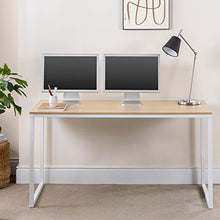Load image into Gallery viewer, ZINUS Jennifer 55 Inch White Frame Desk, Computer Workstation, Office Desk, Dining Table, Easy Assembly, Natural
