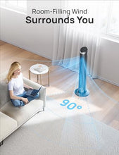 Load image into Gallery viewer, Dreo Tower Fans for Bedroom, 90° Oscillating Fans for indoors, 5 Speeds 4 Modes Max 26ft/s, 12H Timer, LED Display with Touch, Remote Control, 40&quot; Quiet Bladeless Standing Floor Fan for Home Office
