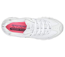 Load image into Gallery viewer, Skechers Sport womens D&#39;LITES FRESH START Memory Foam Lace-up Sneaker,White Silver,6.5 M US
