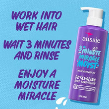 Load image into Gallery viewer, Aussie Miracle Moist Shampoo and Conditioner with 3 Minute Miracle Deep Conditioner, Avocado &amp; Jojoba Oil, Paraben-Free, Moisturizes &amp; Detangles, All Hair Types, Citrus Floral Scent, 3 Pack 68.4 Fl Oz
