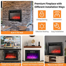Load image into Gallery viewer, Giantex 28.5&quot; Electric Fireplace Insert, Wall Recessed/Mounted, Freestanding Fireplace with Remote Control, 3 Color Adjustable Flames, 2 Modes Heat, 8 H Timer, 5 Brightness Settings, 750/1500W Heater
