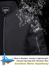 Load image into Gallery viewer, TACVASEN Mens Black Jacket Lightweight Men&#39;s Bomber Jackets Lightweight Windbreaker Spring Fall Men&#39;s Casual Jacket Outdoor Windbreaker Men&#39;s Jacket
