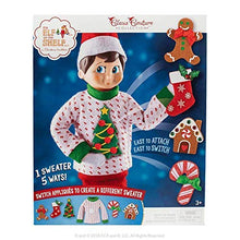 Load image into Gallery viewer, Elf On The Shelf Boy with Ugly Sweater Set - Blue Eyed Boy Elf Doll w 5 Different Velcro X-Mas Accessories - Change Your Elves Clothing Daily with 5 Outfits in One - Win Your Elf Ugly Sweater Party
