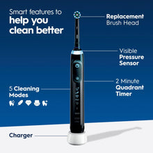 Load image into Gallery viewer, Oral-B Genius X Limited Rechargeable Electric Toothbrush with 1 Replacement Brush Head, Travel Case, Midnight Black
