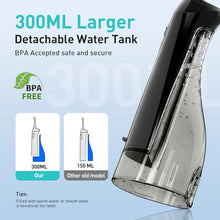 Load image into Gallery viewer, COSLUS Water Dental Flosser Teeth Pick: Portable Cordless Oral Irrigator 300ML Rechargeable Travel Irrigation Cleaner IPX7 Waterproof Electric Waterflosser Flossing Machine for Teeth Cleaning F5020E
