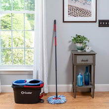 Load image into Gallery viewer, O-Cedar EasyWring RinseClean Microfiber Spin Mop &amp; Bucket Floor Cleaning System, Grey
