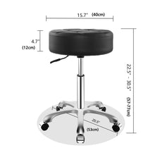 Load image into Gallery viewer, Rolling Adjustable Stool for Work Medical Tattoo Salon Office,Heavy Duty Esthetician Hydraulic Chair Stool with Wheels (Black)
