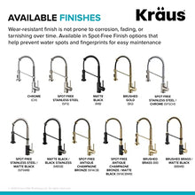 Load image into Gallery viewer, KRAUS Bolden Commercial Style 2-Function Single Handle Pull Down Kitchen Faucet in Spot-Free Brushed Brass, KPF-1610BB
