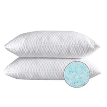 Load image into Gallery viewer, NTCOCO 2 Pillows, Shredded Memory Foam Bed Pillows for Sleeping, with Washable Removable Cooling Hypoallergenic Sleep Pillow for Back and Side Sleeper, Queen (2-Pack)
