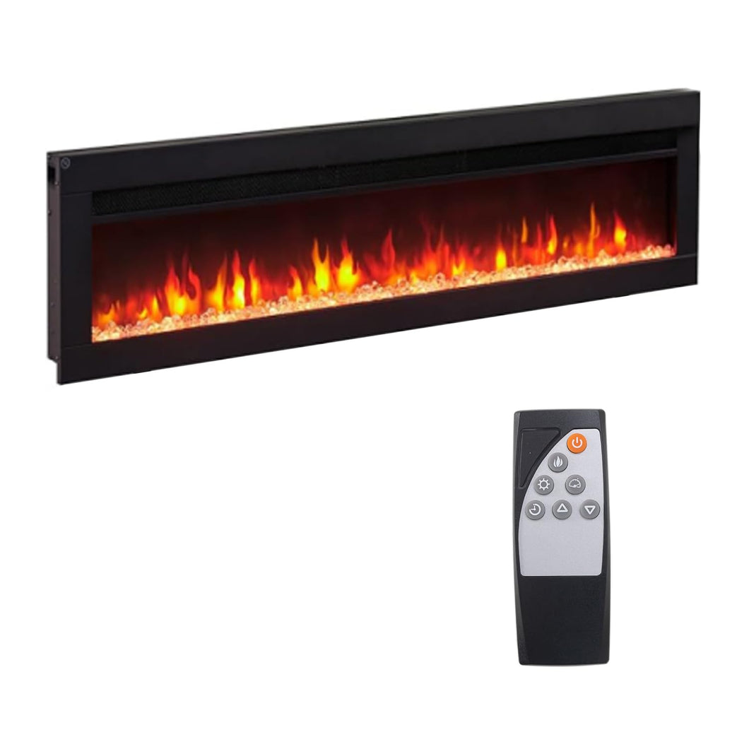 Panana Electric Fireplace Heater Wall-Mounted or Recessed Electric Fireplace Inserts with Timer, Touch Screen/Remote Control, Adjustable Flame Color and Speed,5000 BTU Heat Output (50