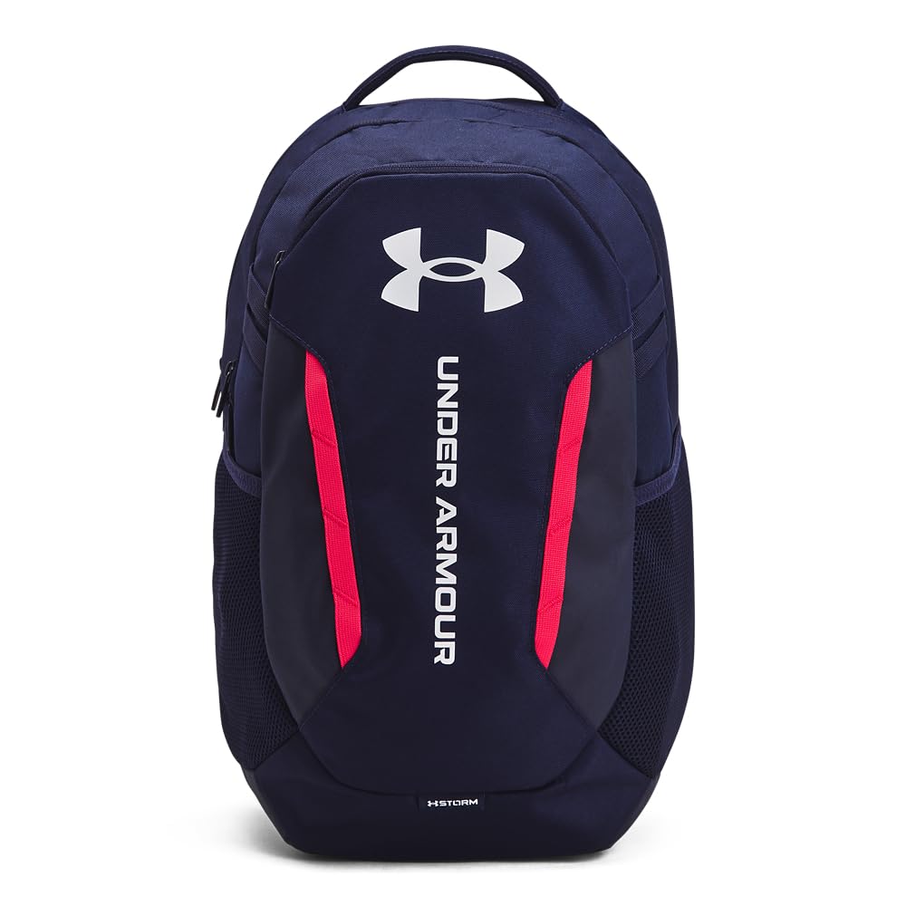 Under Armour Unisex-Adult Hustle 6.0 Backpack, (412) Midnight Navy/Midnight Navy/White, One Size Fits Most