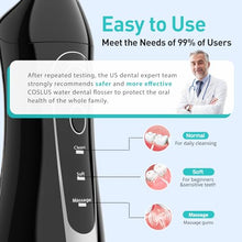 Load image into Gallery viewer, COSLUS Water Dental Flosser Teeth Pick: Portable Cordless Oral Irrigator 300ML Rechargeable Travel Irrigation Cleaner IPX7 Waterproof Electric Waterflosser Flossing Machine for Teeth Cleaning F5020E
