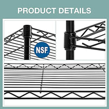 Load image into Gallery viewer, PayLessHere 14&quot; D×24&quot; W×60&quot; H Wire Shelving Unit Metal Commercial Shelf with 5 Tier Layer Rack Strong Steel for Restaurant Garage Pantry Kitchen Garage，Black
