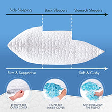 Load image into Gallery viewer, SUPA MODERN Cooling Bed Pillows for Sleeping 2 Pack Shredded Memory Foam Pillows Adjustable Cool Pillow for Side Back Stomach Sleepers Luxury Gel Pillows Queen Size Set of 2 Washable Removable Cover
