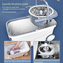 Load image into Gallery viewer, Michao Spin Mop Bucket Deluxe 360 Spinning Floor Cleaning System with 6 Microfiber Replacement Head Refills,62&quot; Extended Handle,4X Wheel for Home Cleaning
