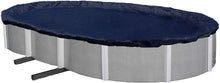 Load image into Gallery viewer, Winter Block WCP1218OV Premium Ground Oval, 12&#39; x 18&#39; Ft, Aboveground Pools Winter Cover 8-Year Warranty, Includes Winch and Cable, Strength &amp; Durability, UV Protection, Solid Blue
