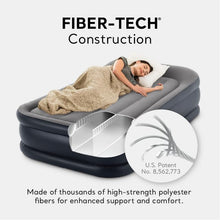 Load image into Gallery viewer, Intex 64131ED Dura-Beam Plus Deluxe Pillow Rest Air Mattress: Fiber-Tech – Twin Size – Built-in Electric Pump – 16.5in Bed Height – 300lb Weight Capacity

