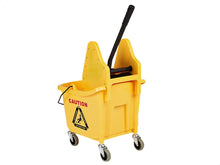 Load image into Gallery viewer, Amazon Basics Rectangular Mop Bucket and Down Press Wringer Combo, 35-Quart, Yellow (Previously AmazonCommercial brand)
