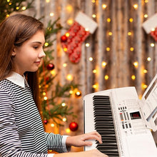 Load image into Gallery viewer, Vangoa Piano Keyboard for Beginners, VGK6101 61 Key Learning Keyboard Piano w/Lighted Keys, Electric Piano Keyboard with 600 Voices &amp; 50 Demos, Stand/Microphone, USB, Record, Split for Students
