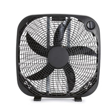 Load image into Gallery viewer, Amazon Basics 20-Inch Box fan, 3 Speeds, 5 Blades, Lightweight Design, Black, 67 Watts, 6.8&quot;D x 20.86&quot;W x 21.33&quot;H
