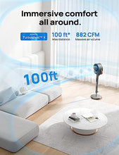 Load image into Gallery viewer, Dreo Fan For Bedroom, 100ft Standing Fan for Home, 120°+105° Smart Oscillating Pedestal Fans with Wi-Fi/Voice Control, DC Motor, 43&#39;&#39; Quiet Fan, 6 Modes, 8 Speeds, Adjustable Height, PolyFan 513S
