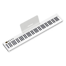 Load image into Gallery viewer, NikoMaku Piano Keyboard 88 Keys Semi-weighted Compact Portable Digital Piano Set for Beginners with Stand, Carrying Case, Sustain Pedal, Headphones, SWAN-S White
