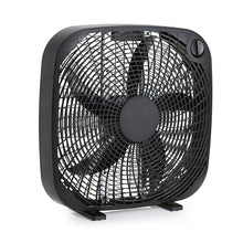 Load image into Gallery viewer, Amazon Basics 20-Inch Box fan, 3 Speeds, 5 Blades, Lightweight Design, Black, 67 Watts, 6.8&quot;D x 20.86&quot;W x 21.33&quot;H
