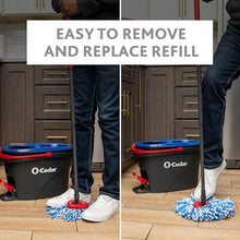Load image into Gallery viewer, O-Cedar EasyWring RinseClean Microfiber Spin Mop &amp; Bucket Floor Cleaning System, Grey
