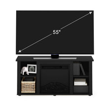 Load image into Gallery viewer, Furinno Jensen Entertainment Center Stand with Fireplace for TV up to 55 Inch, Americano, Corded Electric, Adjustable
