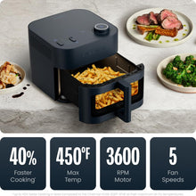 Load image into Gallery viewer, Chefman Crispinator Air Fryer 7-in-1 with 8 Qt Capacity, 450°F Max Temp &amp; TurboFry Pro Technology for Fast, Even Results, Bake, Broil, Dehydrate, Viewing Window, Nonstick Ceramic-Coated Basket
