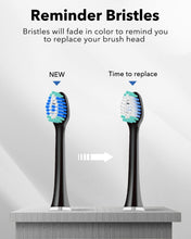 Load image into Gallery viewer, MySmile Electric Toothbrush for Adults, Rechargeable Sonic Electronic Toothbrush with 6 Brush Heads and Travel Case, 2 Mins 5 Modes Smart Timer, 48000VPM (Black)
