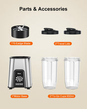 Load image into Gallery viewer, VEWIOR Smoothie Blender, 900W Personal Blender for Shakes and Smoothies, Blenders for Kitchen, Smoothie Juice Mixer with 2 * 22Oz BPA-Free To-Go Cups
